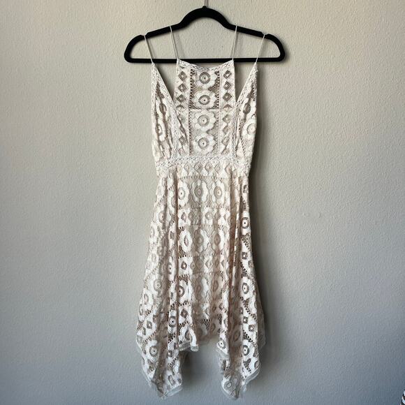 Free People Just Like Honey Ivory Lace Midi Dress Size 0 - Picture 2 of 8